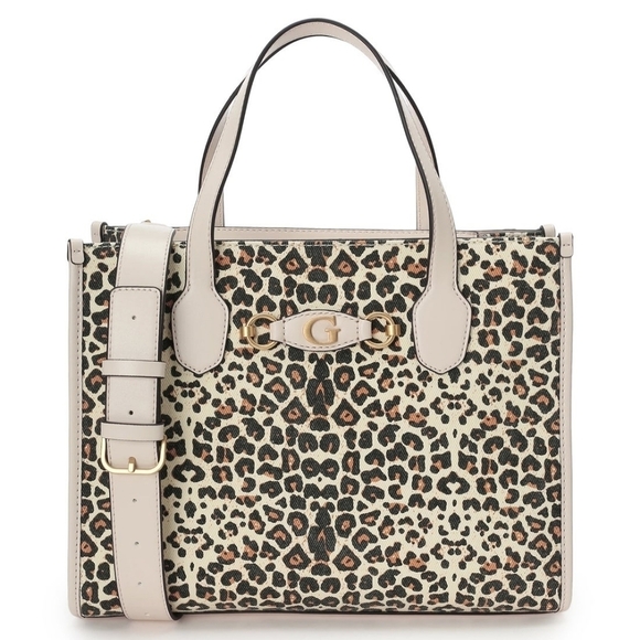 NWT Guess Izzy Leopard Print Tote Bag - Picture 4 of 9